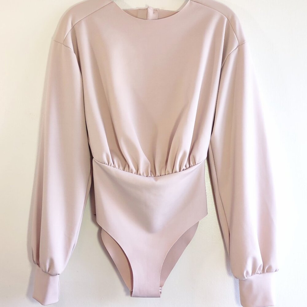 Agua Bendita Blush Pink Long Sleeve One-Piece Swimsuit